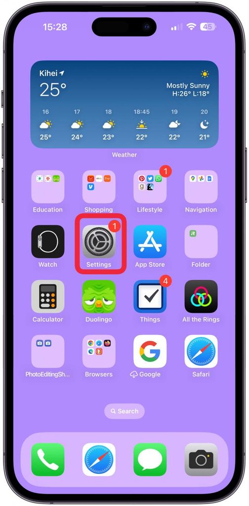 ورود به Settings