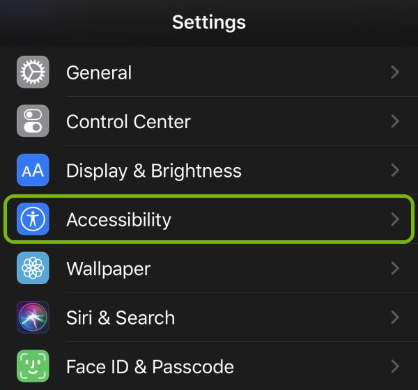 ورود به Accessibility